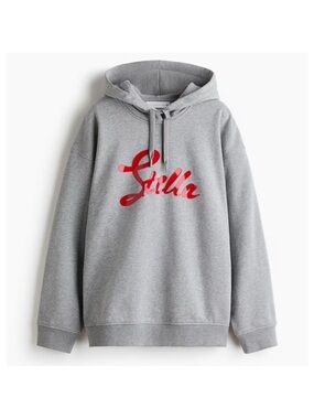 Stella McCartney Grey Hoodie with Red Script Logo